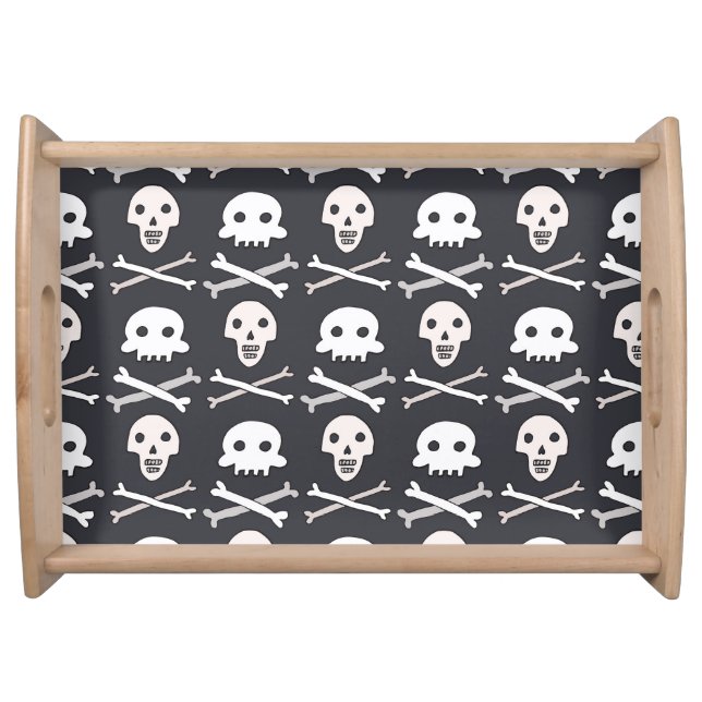 Halloween Skull Colorful Pattern Serving Tray (Front)