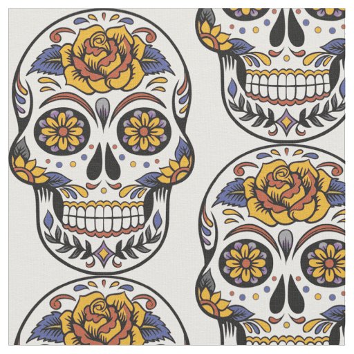 Halloween Skull Combed Cotton Fabric