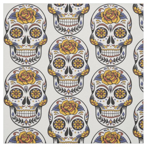 Halloween Skull Combed Cotton Fabric