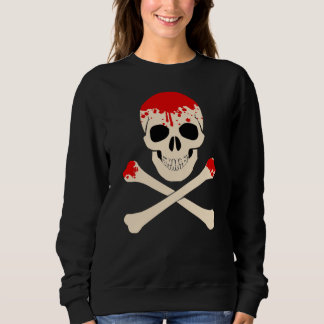 halloween skull crossbones bloody skeleton sweatshirt