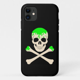 halloween skull crossbones slime skeleton iPhone 11 case