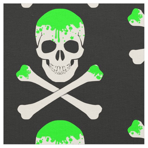 halloween skull crossbones slime skeleton fabric