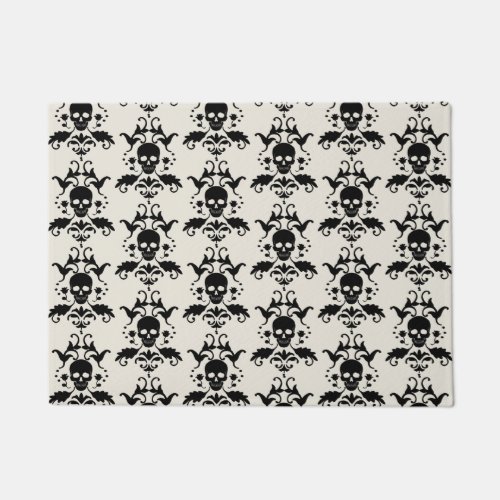 Halloween Skull Damask mat