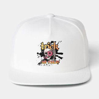 Halloween Skull Donut Trick or Treat T-Shirt Desig Snap Back Hat