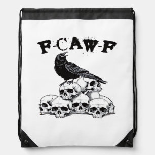 Halloween Skull. F Caw F Vintage Graphic Drawstring Bag