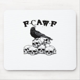 Halloween Skull. F Caw F Vintage Graphic Mouse Pad