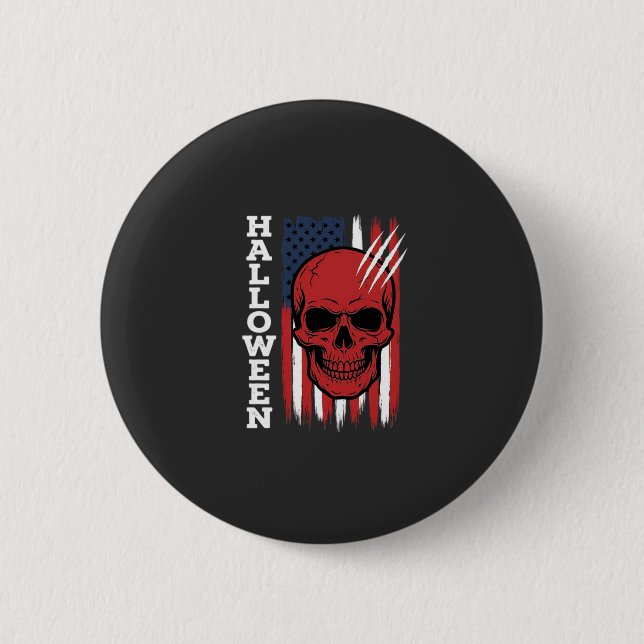 Halloween Skull Flag Vector Design_1 Button (Front)