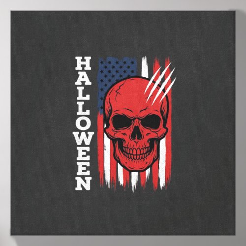 Halloween Skull Flag Vector Design_1 Canvas Photo Tile
