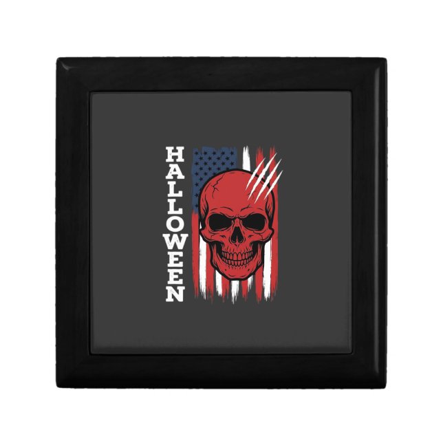Halloween Skull Flag Vector Design_1 Gift Box (Front)