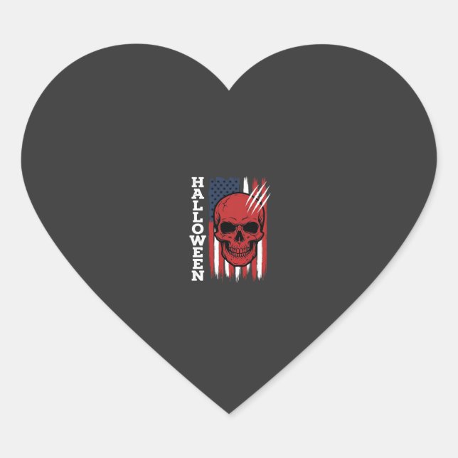 Halloween Skull Flag Vector Design_1 Heart Sticker (Front)