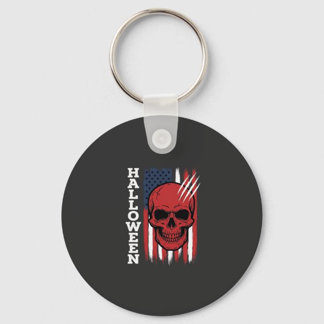 Halloween Skull Flag Vector Design_1 Keychain (Front)