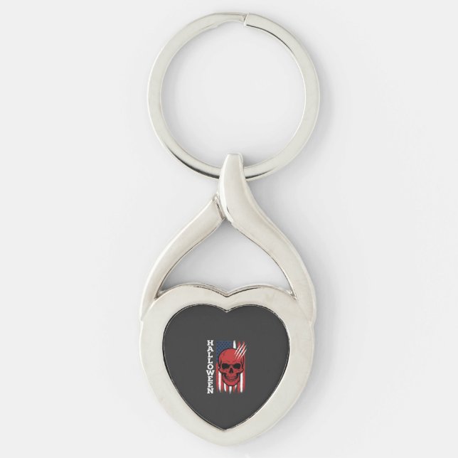 Halloween Skull Flag Vector Design_1 Keychain (Front)