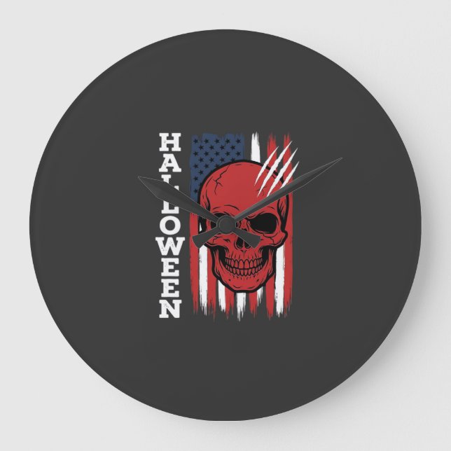 Halloween Skull Flag Vector Design_1 Large Clock (Front)