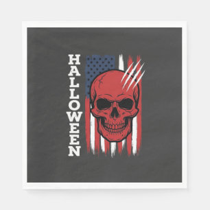 Halloween Skull Flag Vector Design_1 Napkins