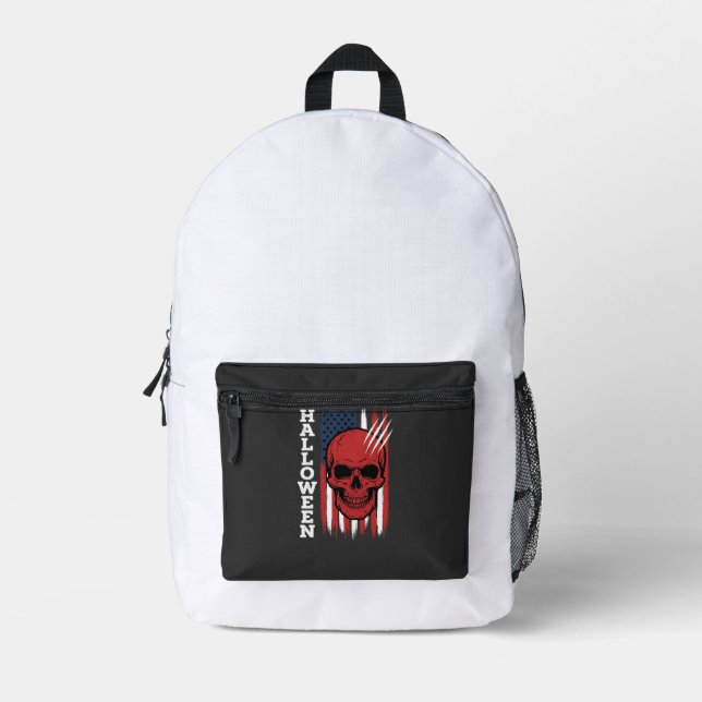 Halloween Skull Flag Vector Design_1 Printed Backpack (Front)