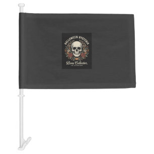 Halloween Skull Floral Bone Collector Design_1 Car Flag
