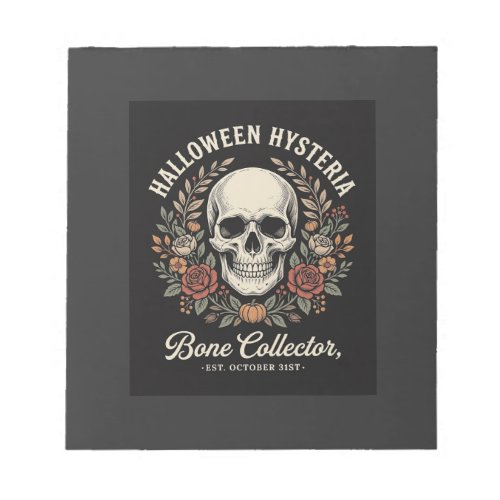 Halloween Skull Floral Bone Collector Design_1 Notepad