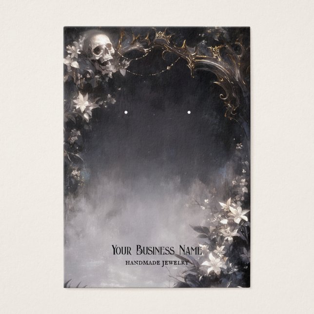 Halloween Skull Flowers Earring Display Card (Front)