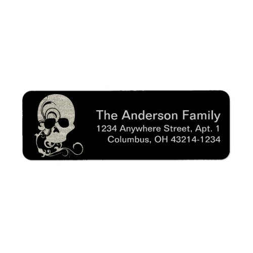 Halloween Skull Glitter Texture 1 Address Labels