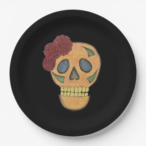 Halloween Skull Gothic Day of the Dead   Paper Plates