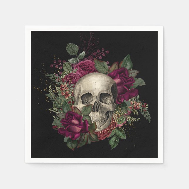 Halloween, Skull, Gothic Halloween, Party supplies Napkins (Front)