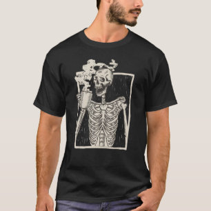 Halloween Skull Graphic Print Fleece Oversized T-Shirt