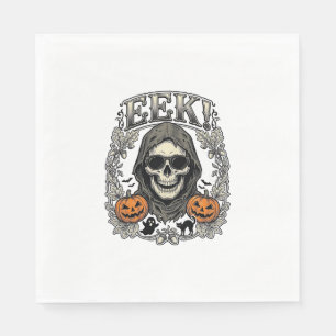 Halloween Skull Graphic Vintage Engraving Shirt Ar Napkins