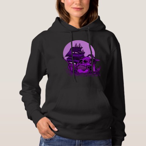 Halloween Skull Head Purple Skull Skeleton Goth Sk Hoodie