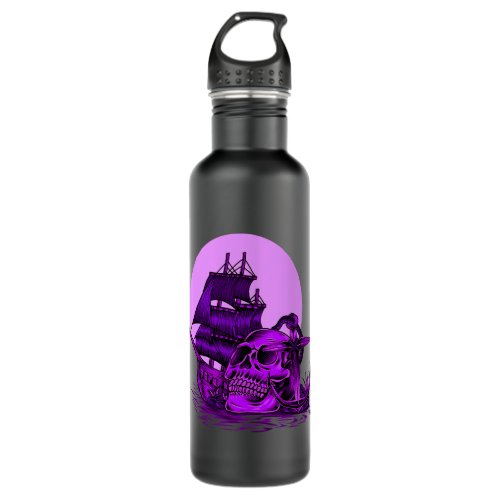 Halloween Skull Head Purple Skull Skeleton Goth Sk Stainless Steel Water Bottle