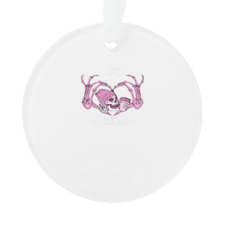 Halloween Skull Heart Hands Skeleton Beanie Design Ornament