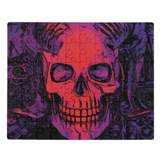 Halloween Skull Illustration Acrylic Jigsaw Puzzle