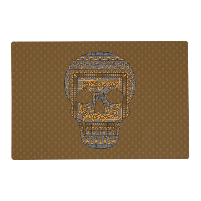 Halloween Skull Laminated Place Mat (Front)
