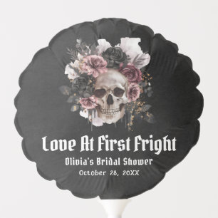 Halloween Skull Love At First Fright Bridal Shower Balloon
