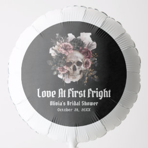 Halloween Skull Love At First Fright Bridal Shower Balloon