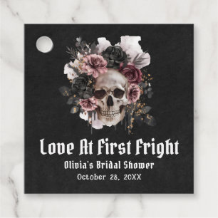 Halloween Skull Love At First Fright Bridal Shower Favor Tags