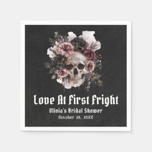Halloween Skull Love At First Fright Bridal Shower Napkins
