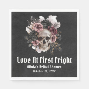 Halloween Skull Love At First Fright Bridal Shower Napkins