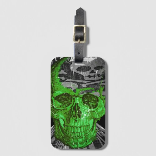 Halloween Skull Luggage Tag