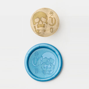 Halloween Skull Monogram Initial Wax Seal Stamp