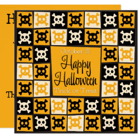 Halloween skull mosaic invitation