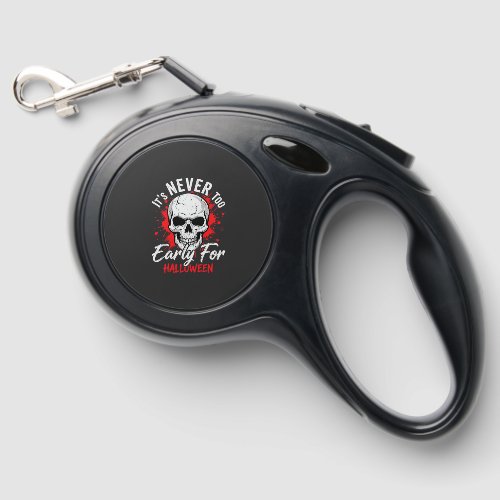 Halloween Skull Never Too Early Graphic Retractable Pet Leash