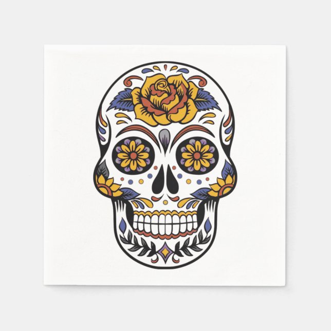 Halloween Skull Paper Napkin (Front)