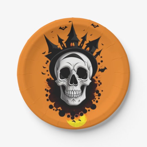 Halloween skull  paper plates