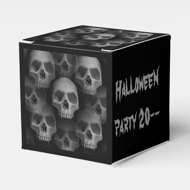 Halloween skull party favors favor boxes (Front Side)