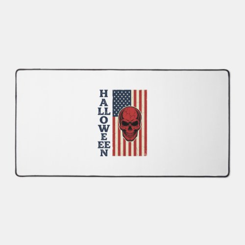 Halloween Skull Patriotic Vintage Scary Flag_1 Desk Mat