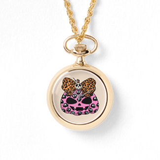 Halloween, Skull Pattern Face Pumpkin Watch