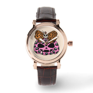Halloween, Skull Pattern Face Pumpkin Watch