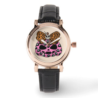 Halloween, Skull Pattern Face Pumpkin Watch