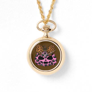 Halloween, Skull Pattern Face Pumpkin Watch