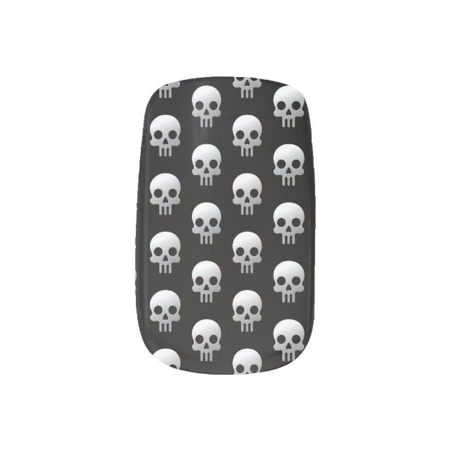 Halloween Skull Pattern Nail Art Decals (Left Thumb)